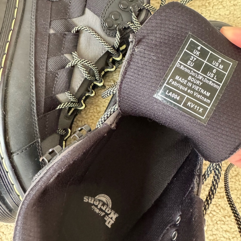 Dr. Martens Black and Gray Boots with Chunky Supportive Design - Picture 4 of 4